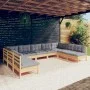 9-piece garden furniture set with solid pine wood cushions by vidaXL, Garden sets - Ref: Foro24-3097174, Price: 733,62 €, Dis...