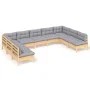 9-piece garden furniture set with solid pine wood cushions by vidaXL, Garden sets - Ref: Foro24-3097174, Price: 733,62 €, Dis...