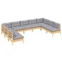 9-piece garden furniture set with solid pine wood cushions by vidaXL, Garden sets - Ref: Foro24-3097174, Price: 733,62 €, Dis...
