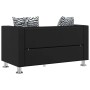Conjunto de sofás de 2 y 3 plazas de cuero artificial negro