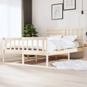 Solid wood bed frame 140x200 cm by vidaXL, Beds and slatted bases - Ref: Foro24-3101153, Price: 137,96 €, Discount: %
