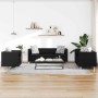 Conjunto de sofás de 2 y 3 plazas y sillón de cuero artificial