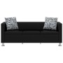 Conjunto de sofás de 2 y 3 plazas y sillón de cuero artificial