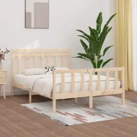 Solid pine wood bed frame 140x200 cm by vidaXL, Beds and slatted bases - Ref: Foro24-3107028, Price: 125,36 €, Discount: %