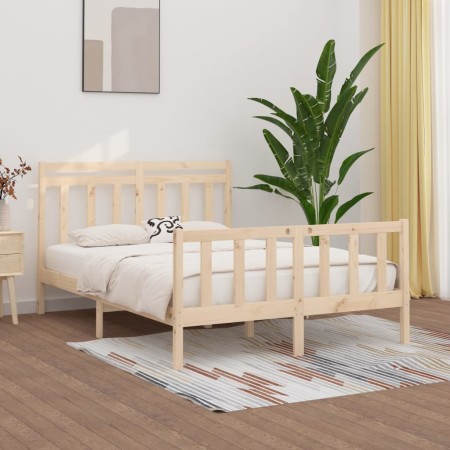Estructura de cama de madera maciza de pino 140x200 cm de vidaXL, Camas y somieres - Ref: Foro24-3107028, Precio: 126,86 €, D...