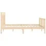 Solid pine wood bed frame 140x200 cm by vidaXL, Beds and slatted bases - Ref: Foro24-3107028, Price: 125,34 €, Discount: %