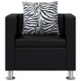 Conjunto de sofás de 2 y 3 plazas y sillón de cuero artificial