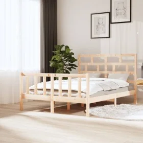 Solid pine wood bed frame 140x200 cm by vidaXL, Beds and slatted bases - Ref: Foro24-3101348, Price: 130,75 €, Discount: %