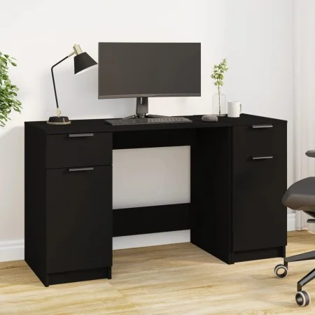 Schwarzer Sperrholzschreibtisch mit Beistellschrank von vidaXL, Schreibtische - Ref: Foro24-3115909, Preis: 189,55 €, Rabatt: %