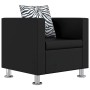 Conjunto de sofás de 2 y 3 plazas y sillón de cuero artificial