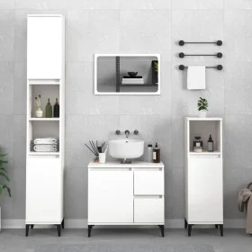 3-teiliges Badezimmermöbelset aus weißem Sperrholz von vidaXL, Badezimmermöbel - Ref: Foro24-3185543, Preis: 208,54 €, Rabatt: %