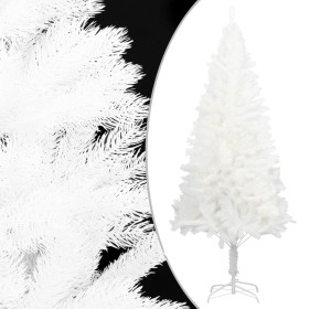 Árbol artificial de Navidad con hojas realistas blanco 120 cm