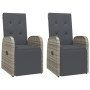 Reclining garden armchairs with cushions 2 pcs gray PE rattan by vidaXL, Garden chairs - Ref: Foro24-319538, Price: 301,30 €,...