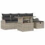 Conjunto de sofá de jardín con cojín 6 pcs Gris claro Poliratán