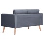Set de sofás de 2 y 3 plazas de tela gris oscuro