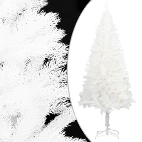 Árbol artificial de Navidad con hojas realistas blanco 150 cm