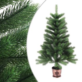 Árbol de Navidad artificial hojas realistas verde 90 cm