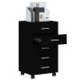 Cajonera con ruedas madera contrachapada negro de vidaXL, Taquillas y armarios de almacenamiento - Ref: Foro24-342671, Precio...