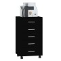 Cajonera con ruedas madera contrachapada negro de vidaXL, Taquillas y armarios de almacenamiento - Ref: Foro24-342671, Precio...