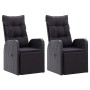 Reclining garden armchairs with cushions 2 pcs black PE rattan by vidaXL, Garden chairs - Ref: Foro24-319544, Price: 336,74 €...