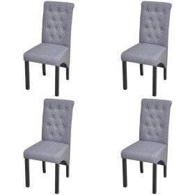 Sillas de comedor 4 unidades tela gris claro Sillas de comedor 4 unidades tela gris claro