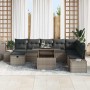Conjunto de sofá de jardín 11 pcs Gris Poliratán