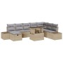 Conjunto de sofá de jardín 11 pcs Beige Poliratán