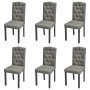 Sillas de comedor 6 unidades de tela gris