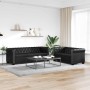 Sofás Chesterfield de 2 y 3 plazas cuero sintético negro