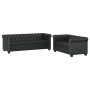 Sofás Chesterfield de 2 y 3 plazas cuero sintético negro