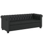 Sofás Chesterfield de 2 y 3 plazas cuero sintético negro