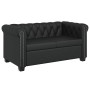 Sofás Chesterfield de 2 y 3 plazas cuero sintético negro