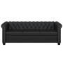 Sofás Chesterfield de 2 y 3 plazas cuero sintético negro