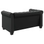 Sofás Chesterfield de 2 y 3 plazas cuero sintético negro