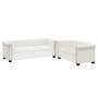 Sofás Chesterfield de 2 y 3 plazas cuero sintético blanco