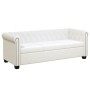 Sofás Chesterfield de 2 y 3 plazas cuero sintético blanco