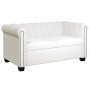 Sofás Chesterfield de 2 y 3 plazas cuero sintético blanco