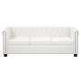 Sofás Chesterfield de 2 y 3 plazas cuero sintético blanco