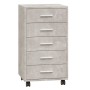 Concrete gray plywood chest of drawers with wheels by vidaXL, Lockers and storage cabinets - Ref: Foro24-342672, Price: 76,67...