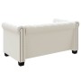 Sofás Chesterfield de 2 y 3 plazas cuero sintético blanco