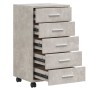 Kommode aus betongrauem Schichtholz mit Rollen von vidaXL, Schließfächer und Lagerschränke - Ref: Foro24-342672, Preis: 76,54...