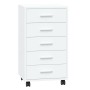 Cajonera con ruedas madera contrachapada blanco brillante by vidaXL, Lockers and storage cabinets - Ref: Foro24-342673, Price...