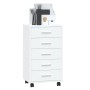 Cajonera con ruedas madera contrachapada blanco brillante by vidaXL, Lockers and storage cabinets - Ref: Foro24-342673, Price...