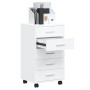 Cajonera con ruedas madera contrachapada blanco brillante by vidaXL, Lockers and storage cabinets - Ref: Foro24-342673, Price...