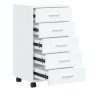 Cajonera con ruedas madera contrachapada blanco brillante by vidaXL, Lockers and storage cabinets - Ref: Foro24-342673, Price...