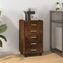 Smoked oak plywood chest of drawers with wheels by vidaXL, Lockers and storage cabinets - Ref: Foro24-342674, Price: 102,61 €...