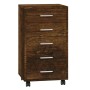 Smoked oak plywood chest of drawers with wheels by vidaXL, Lockers and storage cabinets - Ref: Foro24-342674, Price: 102,61 €...