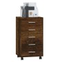 Smoked oak plywood chest of drawers with wheels by vidaXL, Lockers and storage cabinets - Ref: Foro24-342674, Price: 102,61 €...