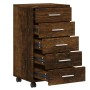 Smoked oak plywood chest of drawers with wheels by vidaXL, Lockers and storage cabinets - Ref: Foro24-342674, Price: 102,61 €...