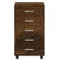 Smoked oak plywood chest of drawers with wheels by vidaXL, Lockers and storage cabinets - Ref: Foro24-342674, Price: 102,61 €...